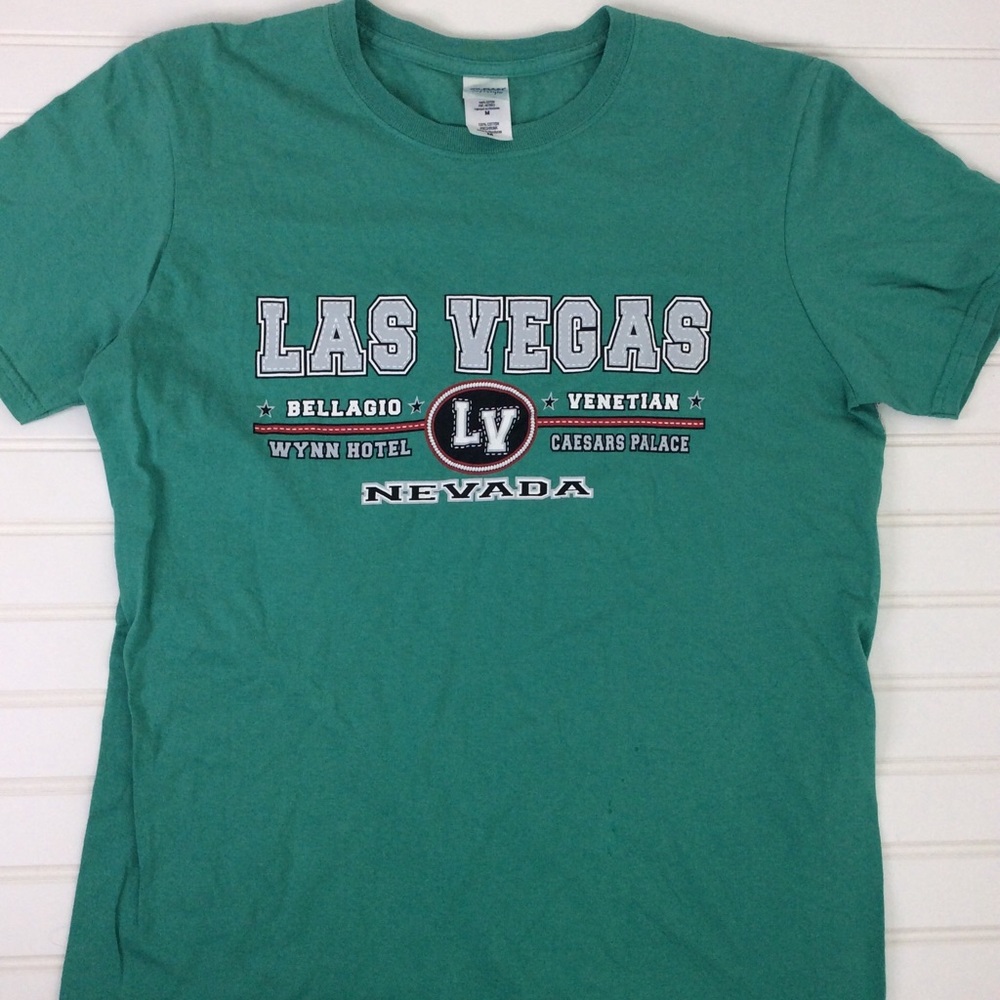 Gildan Las Vegas T Shirt Wynn Venetian Green M